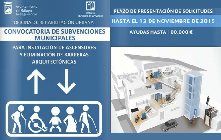 El Ayuntamiento de Málaga concede ayudas para la instalación de ascensores.